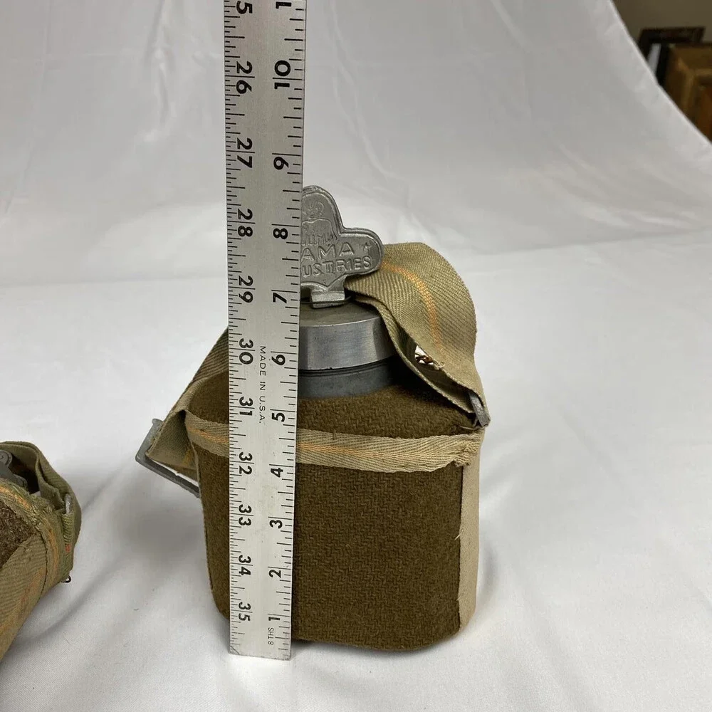 Pair Of Vintage Elephant Brand E. Pakistan Water Bottle Strap Wool Insulation